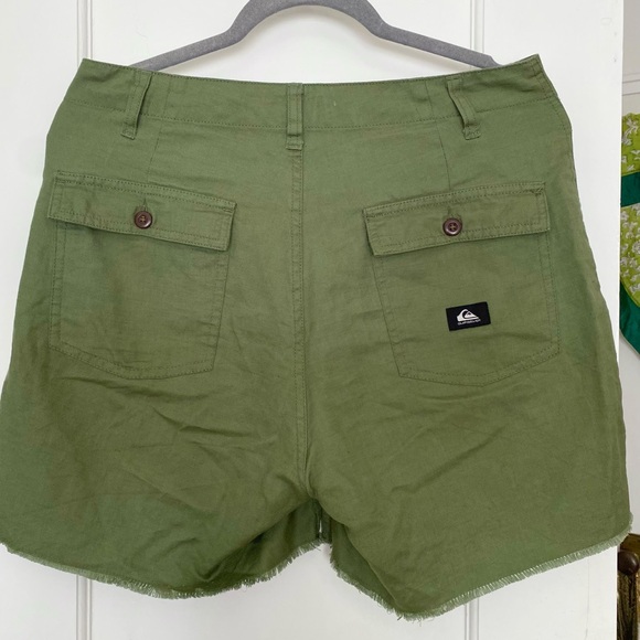 Quiksilver Linen Shorts in Olive Size 29 - Picture 6 of 6